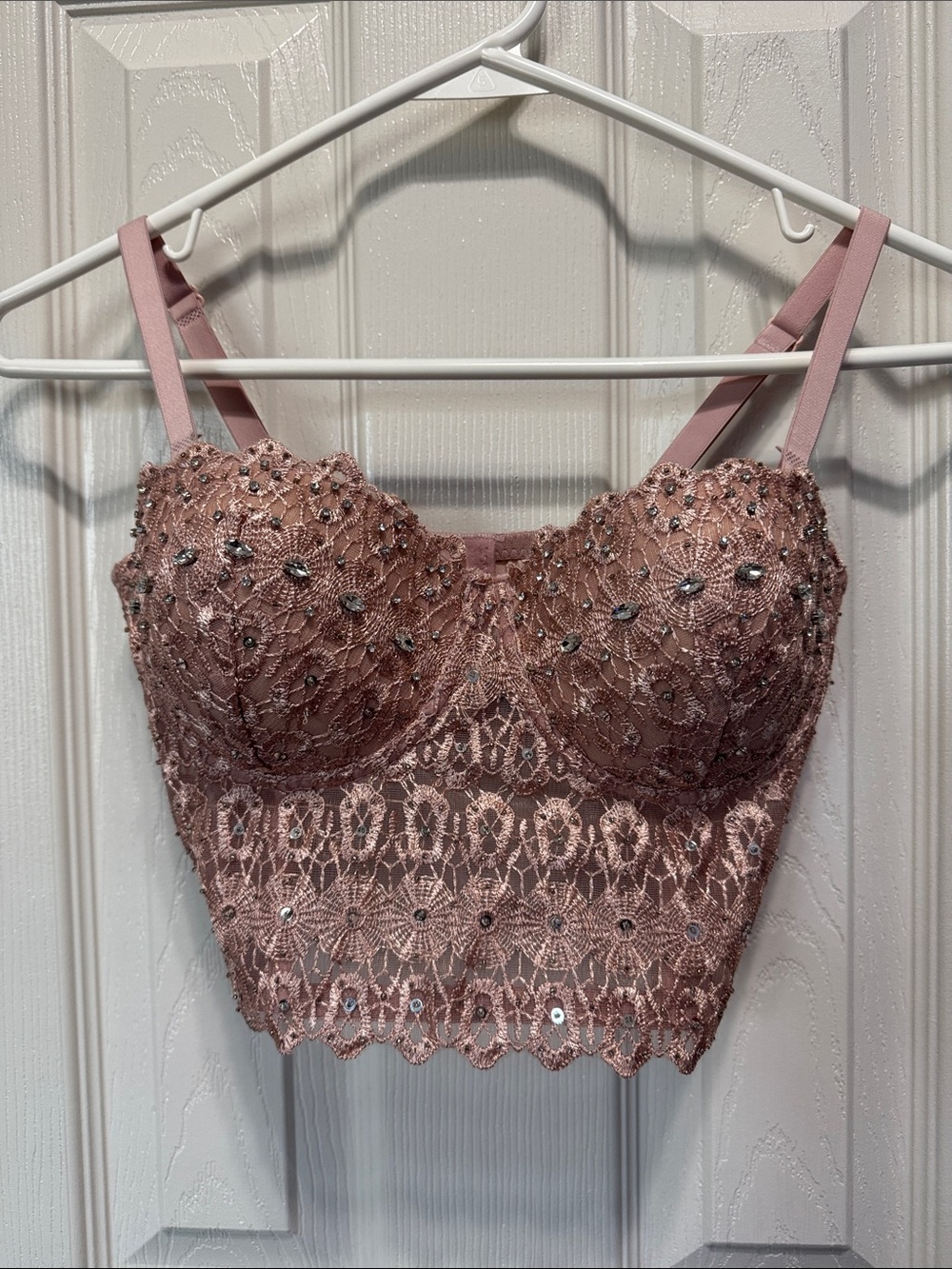 Windsor rhinestone lace bustier corset XS